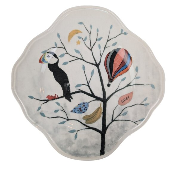 Anthropologie Rebecca Rebouche Curious Deciduous "Proud Puffin" Plate - Picture 1 of 4